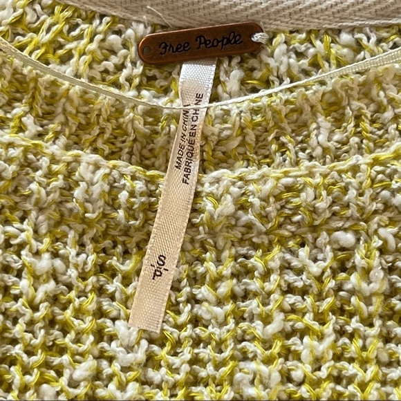 Free People Electric City Cotton Linen Blend Knit Pullover Sweater S Slouchy - Picture 15 of 15